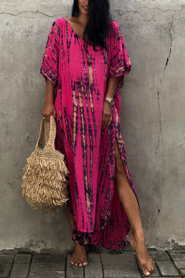 Valenzora Freely – Lockeres Wickelkleid im Batik-Boho-Stil