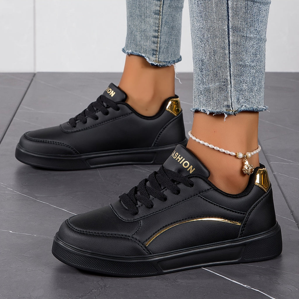 Valenzora | Women's sneakers in a solid color design with laces and a soft sole