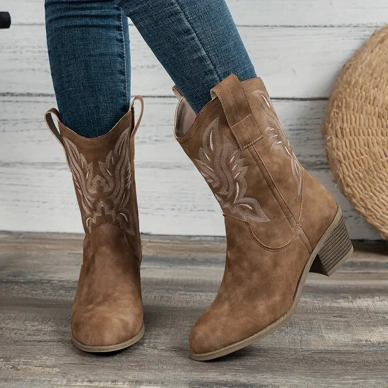 Valenzora | Retro Ankle Boots with Chunky Heel