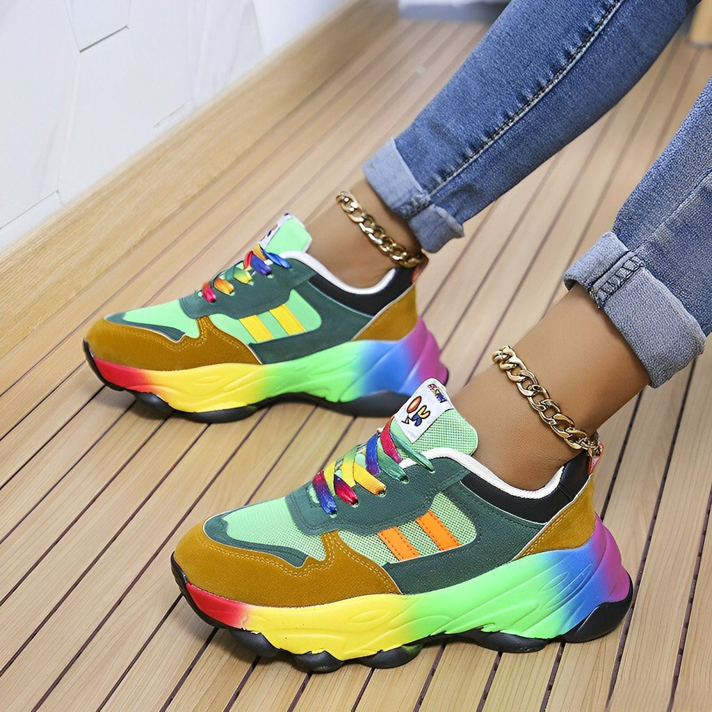 Valenzora – Bunte Chunky Sneakers für Damen | Mehrfarbige Design-Sneaker für Damen
