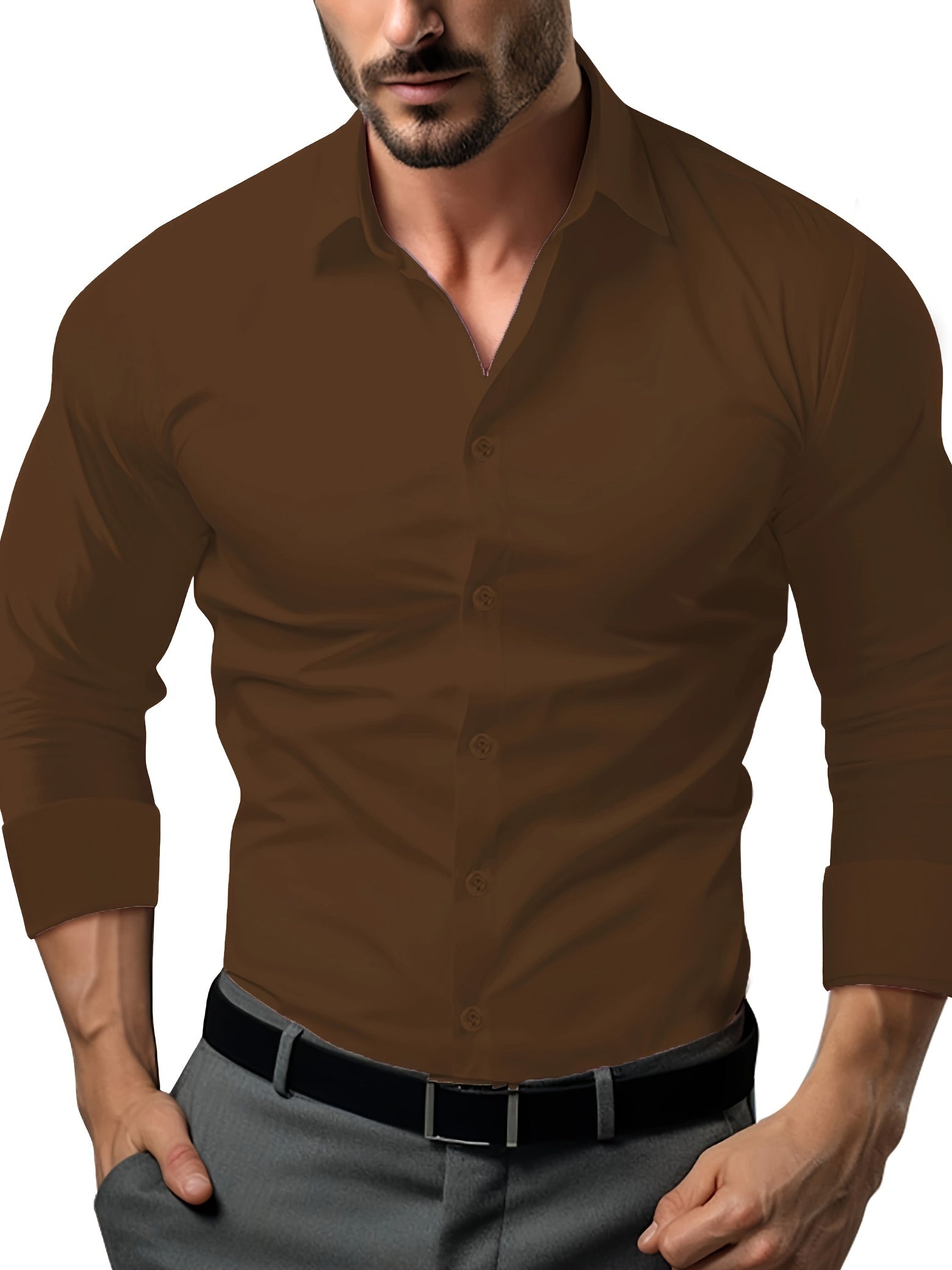 Valenzora | Slim Fit Plain Cotton Shirt