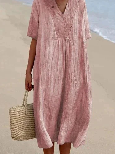 Valenzora | Elegant and lightweight cotton-linen dress for women