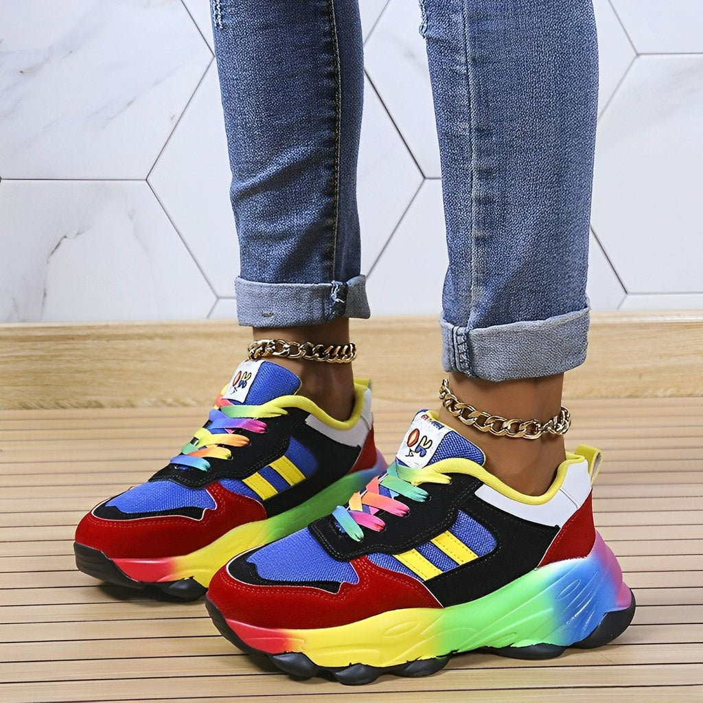 Valenzora – Bunte Chunky Sneakers für Damen | Mehrfarbige Design-Sneaker für Damen