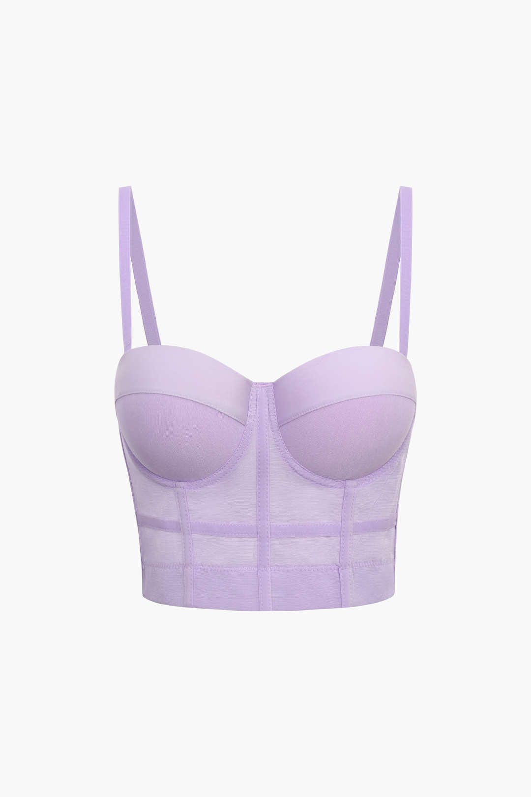 Valenzora | Figure-hugging bustier top with underwire cups and transparent mesh structure