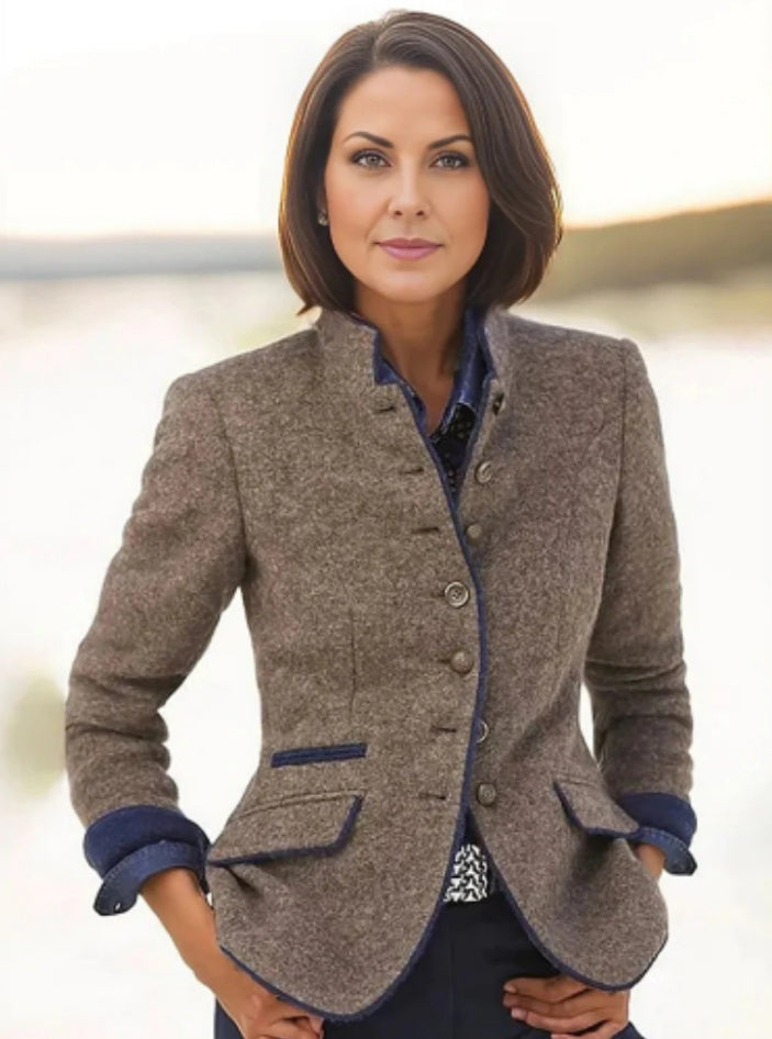 Valenzora | Women's multi-button wool jacket with color combination