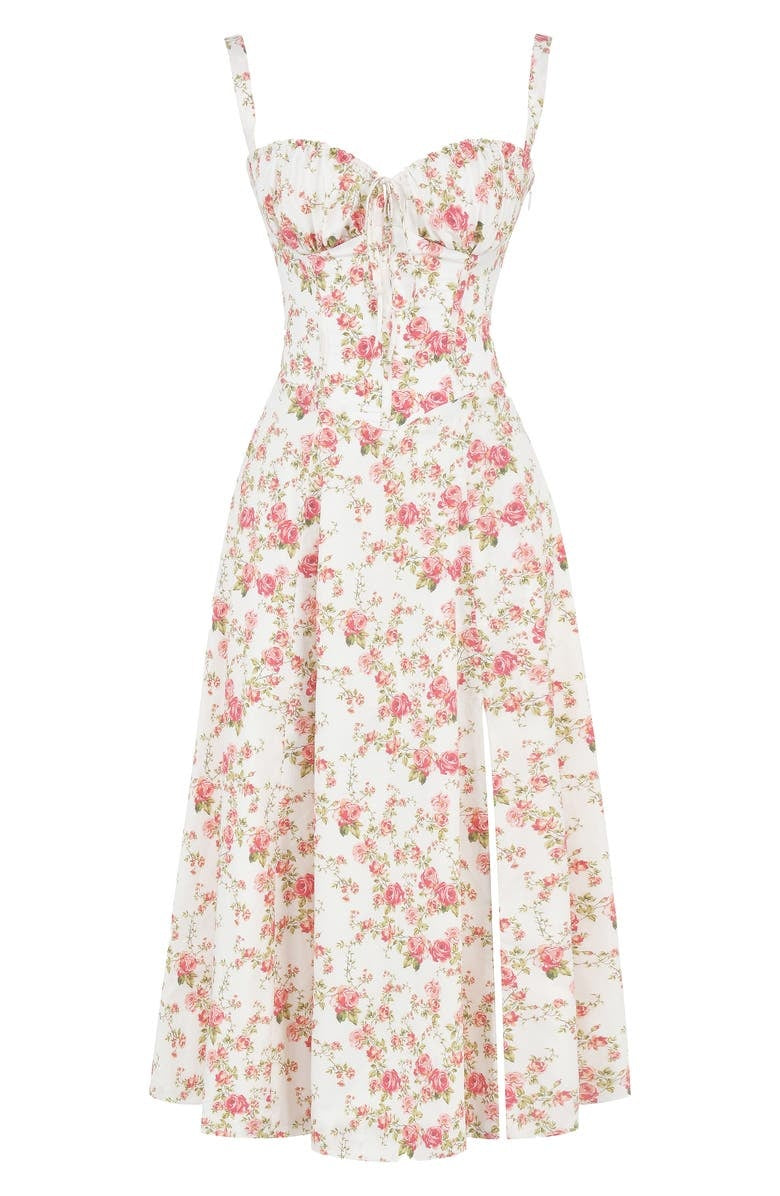 Valenzora - Florales Bustier-Kleid mit Taillenformung