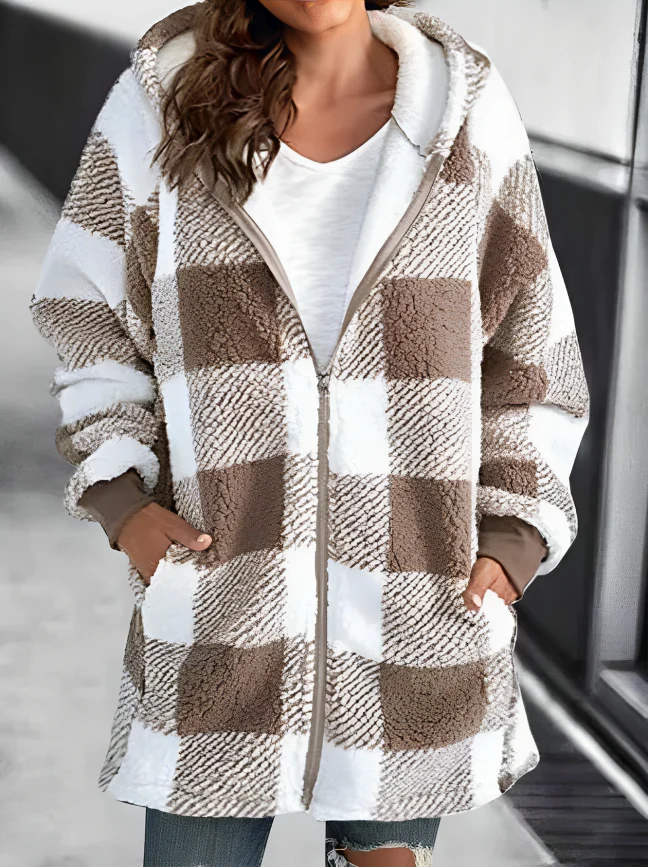 Valenzora | Karierte Kapuzenjacke für Damen