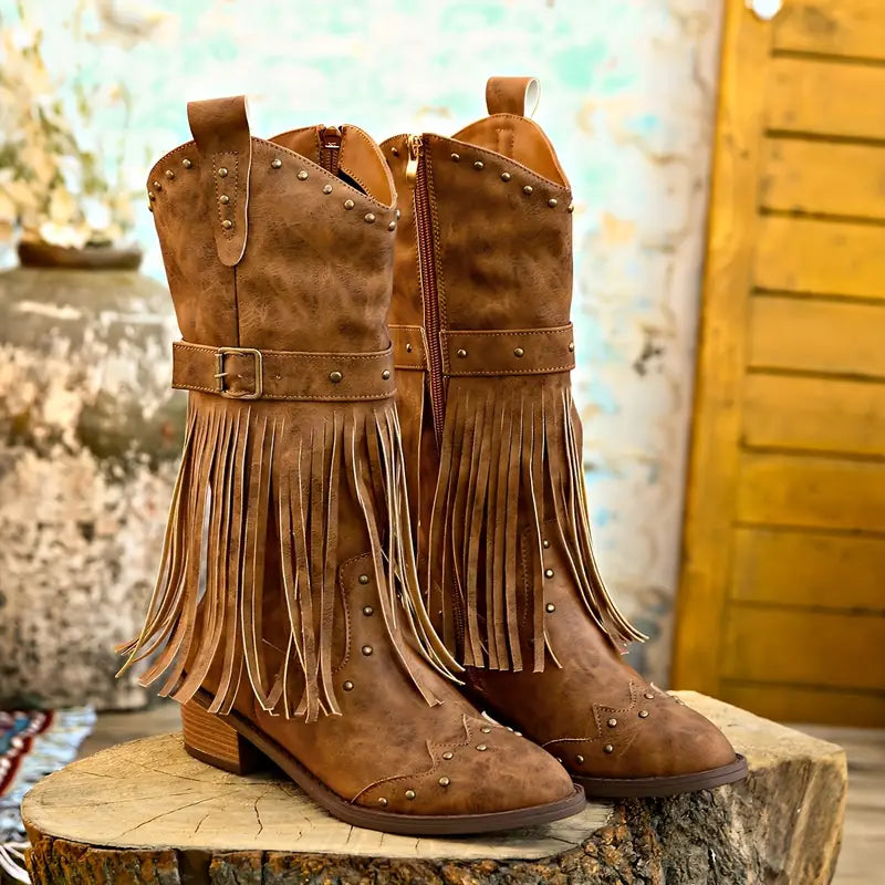 Valenzora | Robust cowboy boots with thick heels