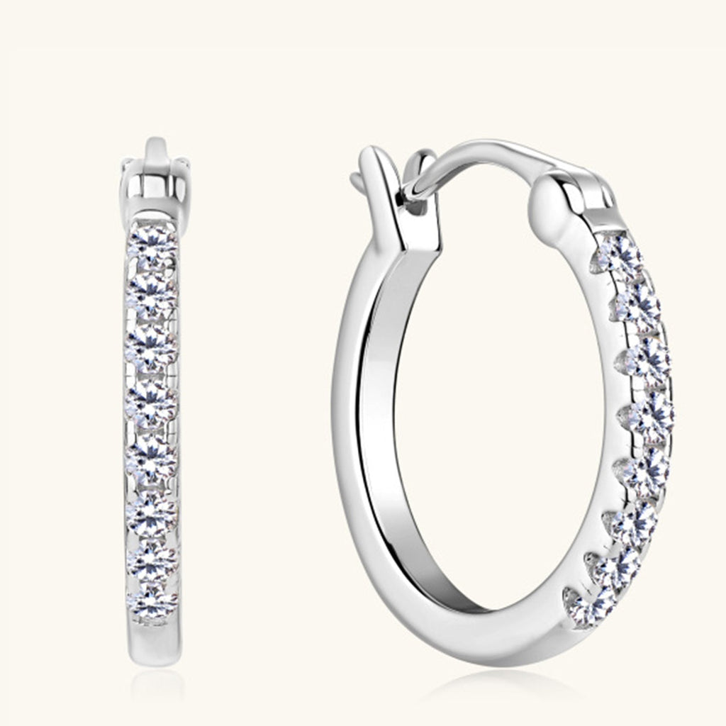Valenzora | 925 Sterling Silver Moissanite Huggie Earrings
