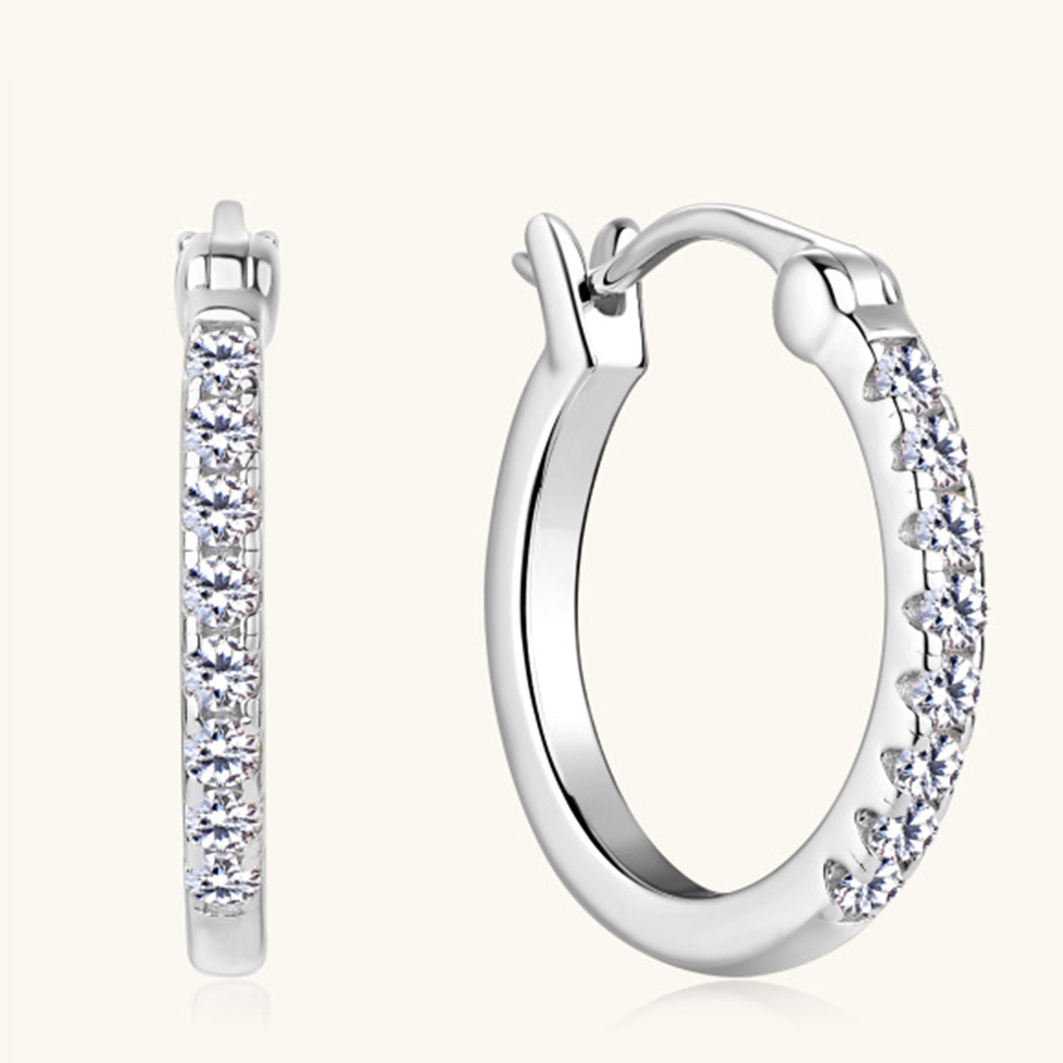 Valenzora | 925 Sterling Silver Moissanite Huggie Earrings