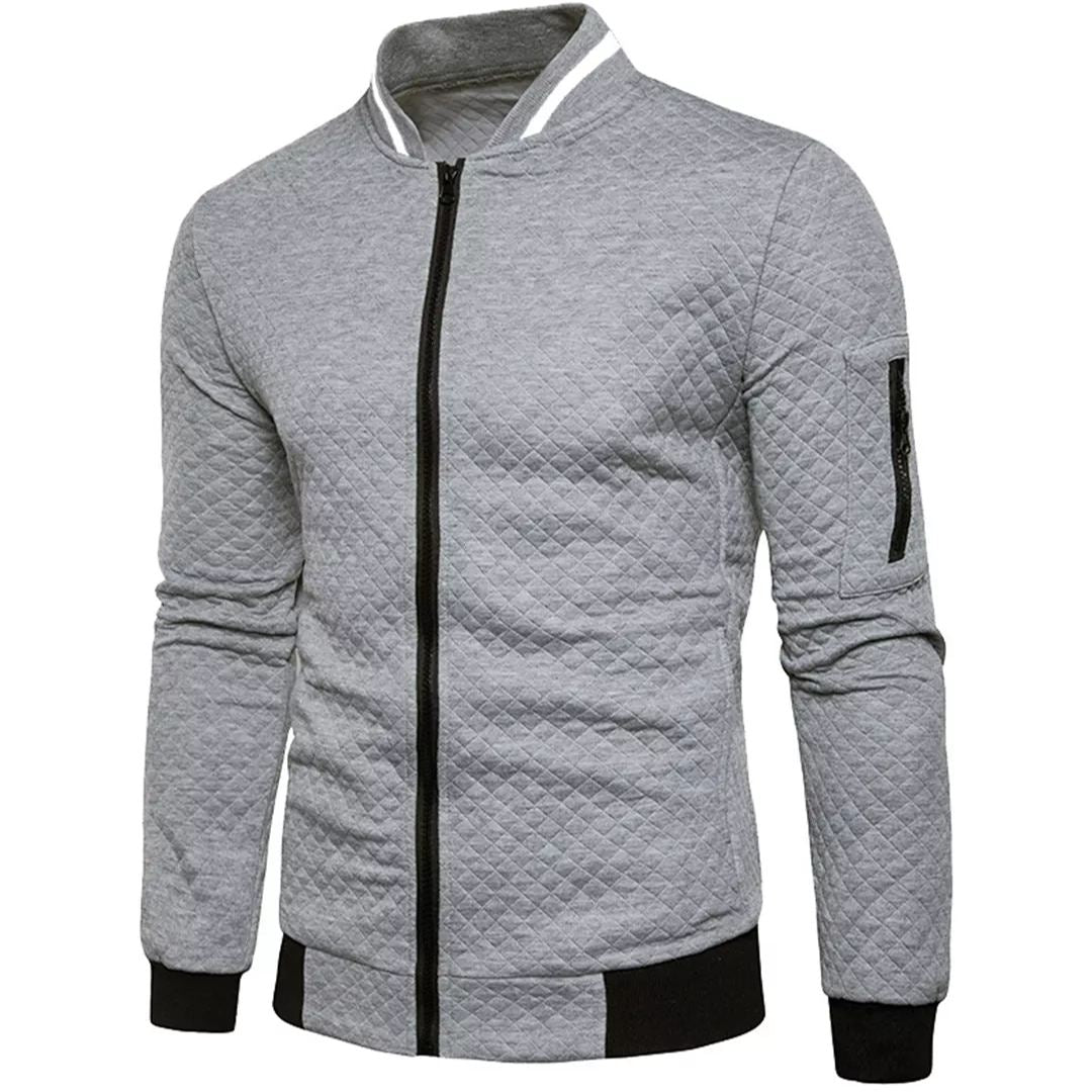 Valenzora | Jacquard Zip Bomber Jacket