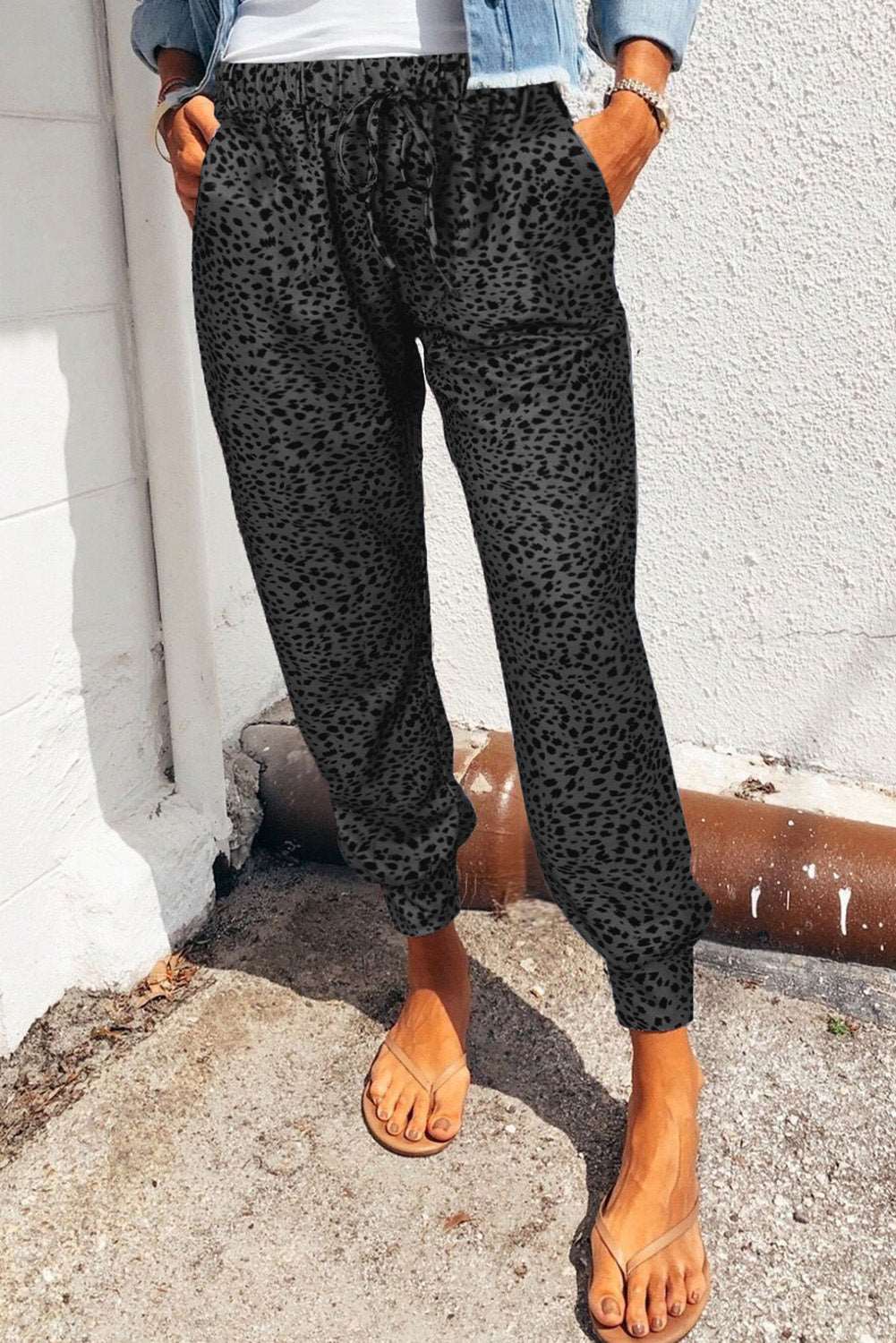 Valenzora | Leopard print jogging pants with pockets
