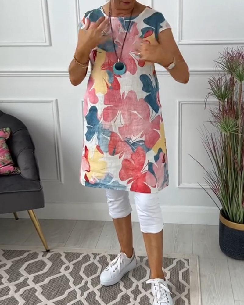 Valenzora | Summer dress with asymmetrical cut and high slit