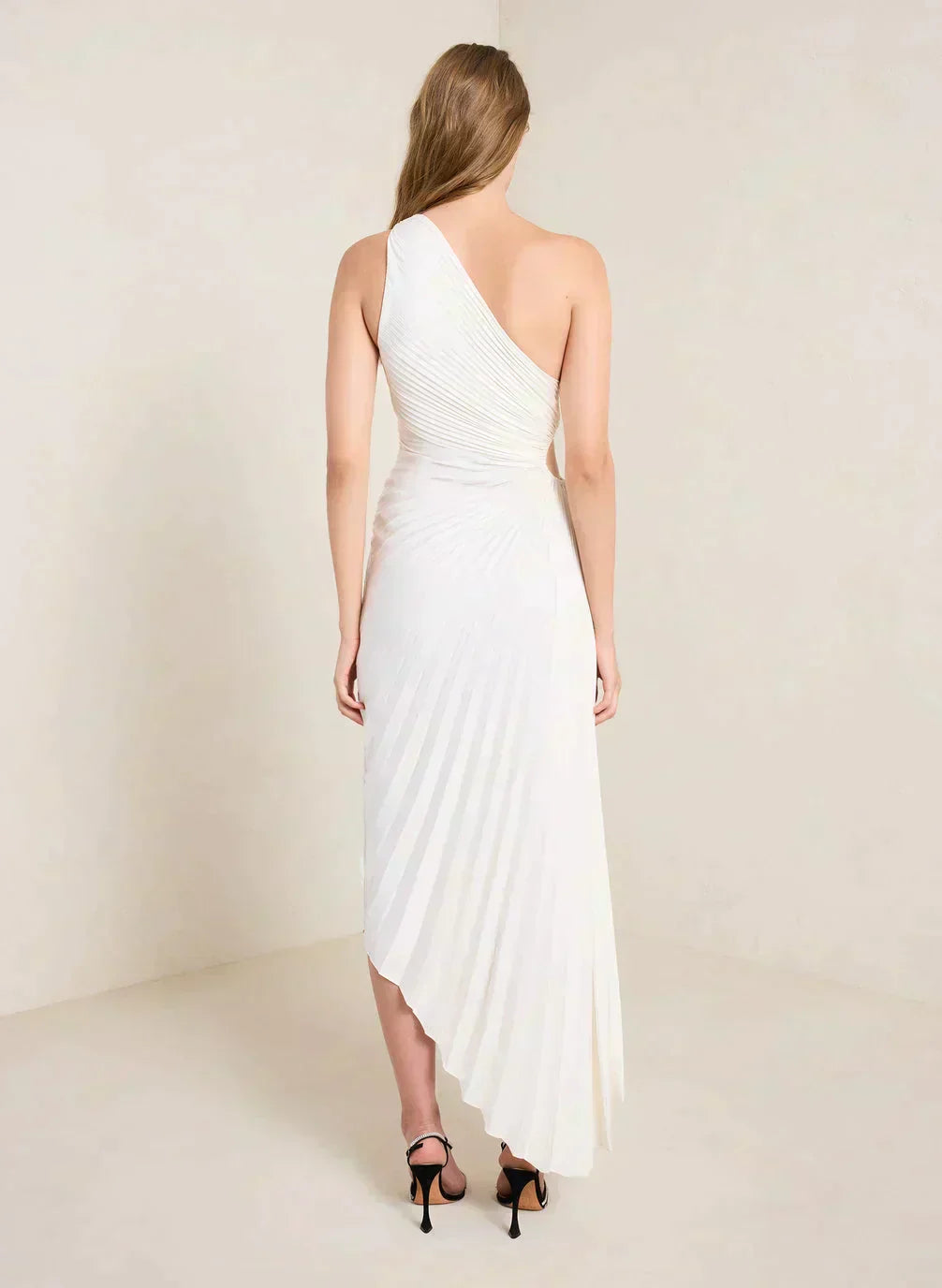 Valenzora | One Shoulder Pleated Midi Dress