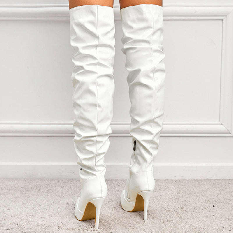 Valenzora | Knee-high long boots for women with super high heels for parties