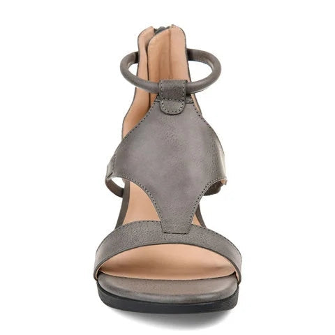 Valenzora - Casual wedge sandals with ankle straps | Open summer wedge sandals