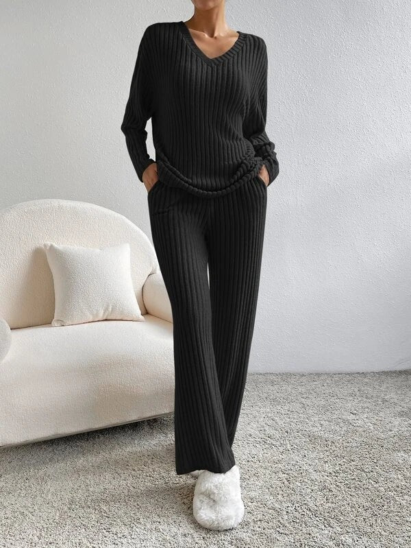 Knitted trousers and sweaters for women
