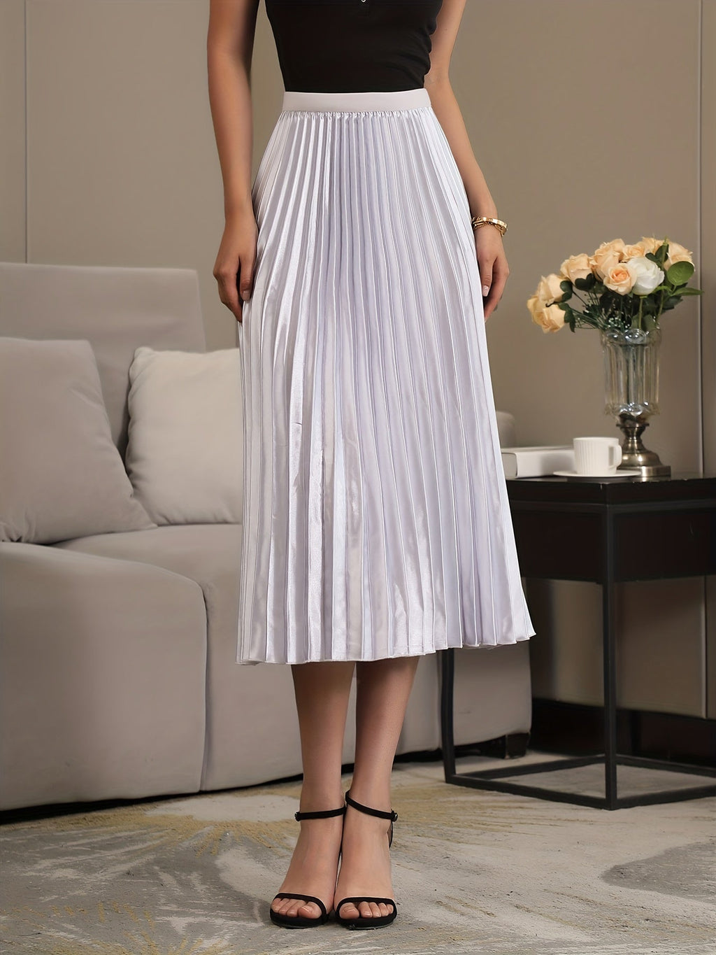 Valenzora | Elegant A-line pleated skirt