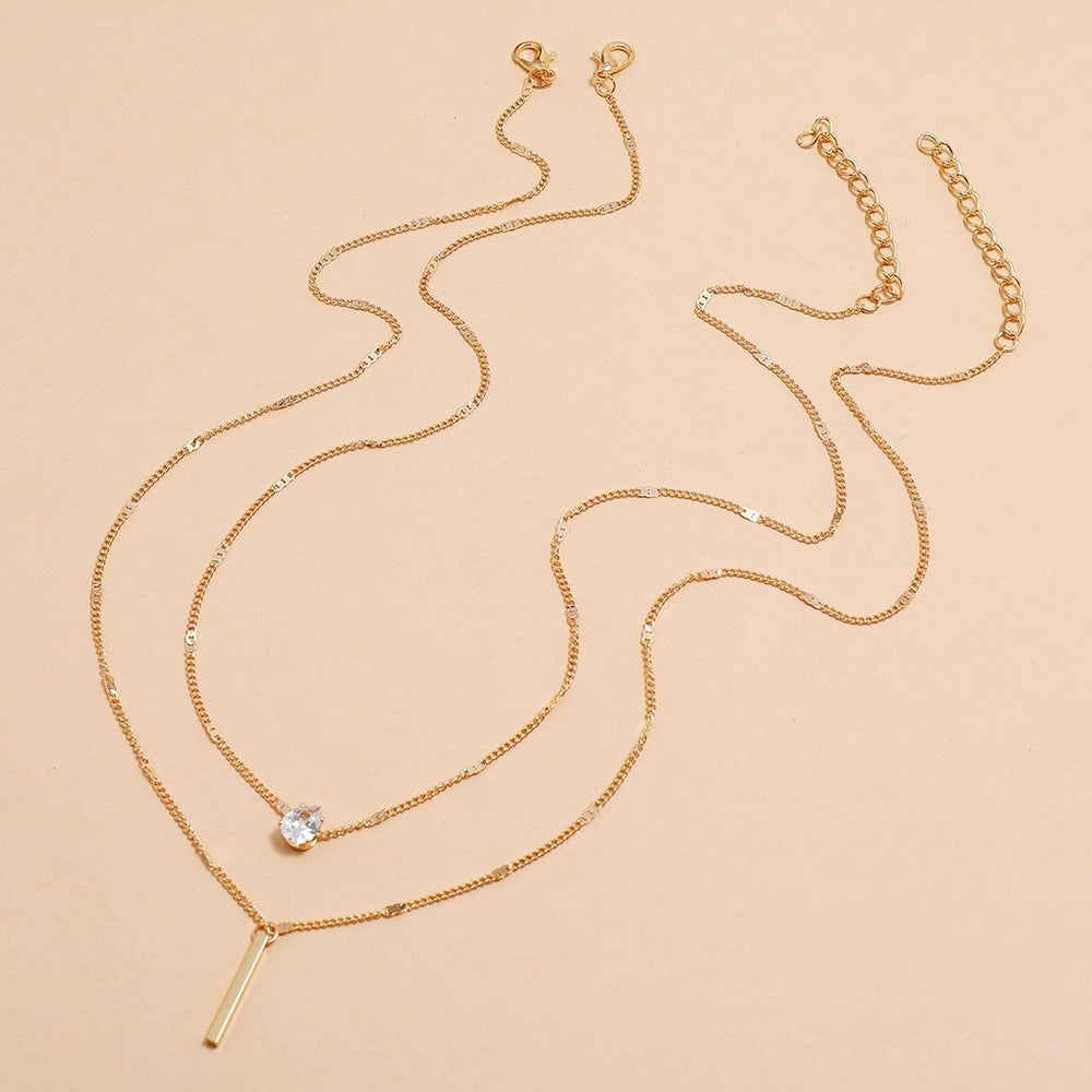 Valenzora | Necklace Glitter Gold Pendant Set Vintage Jewelry