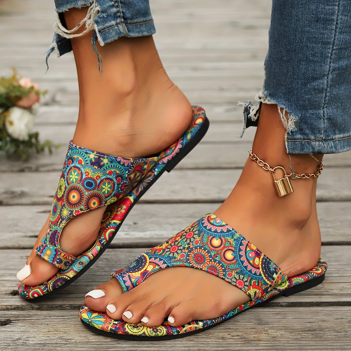 Valenzora | Geblümte Flip-Flops für Damen