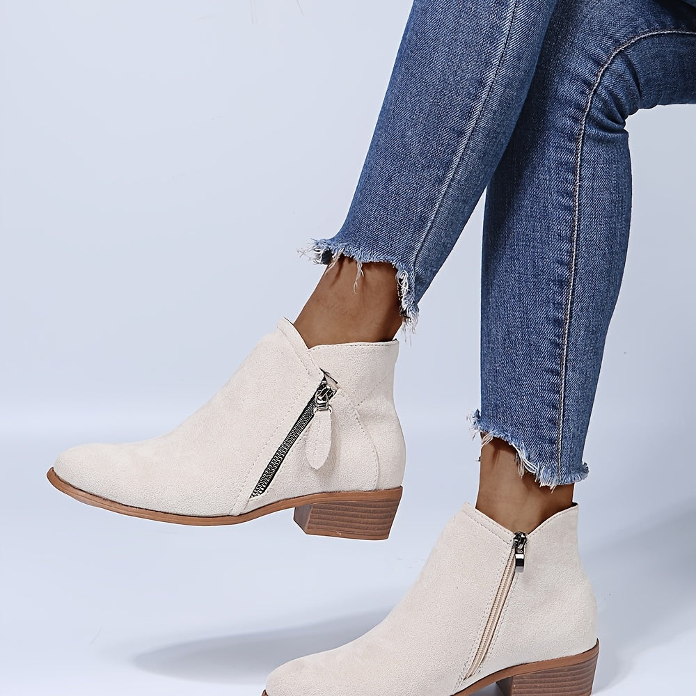 Valenzora - elegant pointed ankle boots with heel and zipper