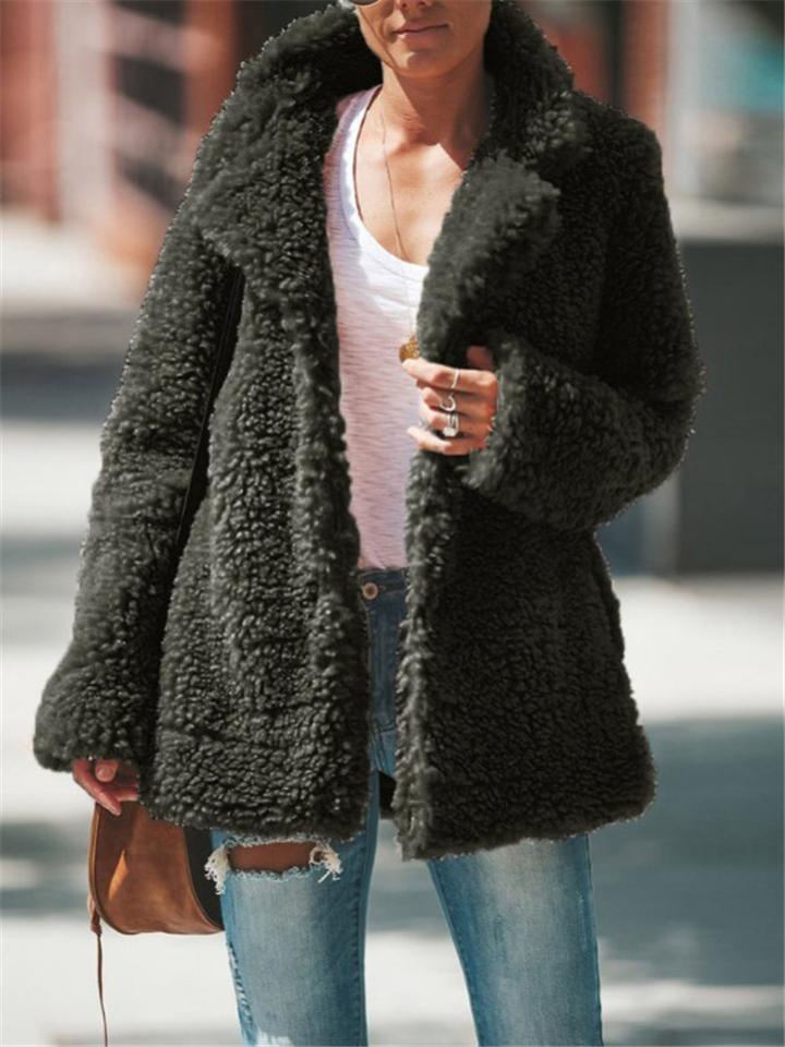 Valenzora | Women's Coats with Plush Teddy Bear Lightweight Fleece Coat Cozy Vintage Sherpa Coat