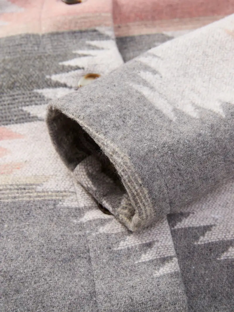 – Woven jacket with printed collar