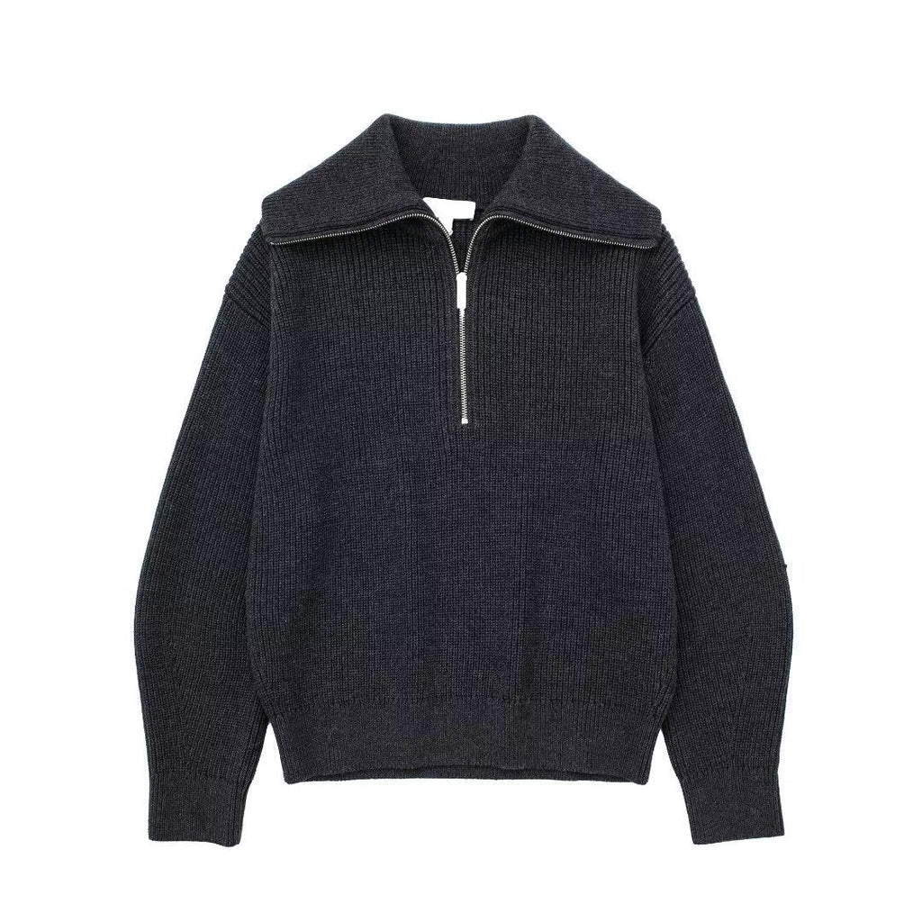 Valenzora | All Match Wollpullover mit offenem Kragen
