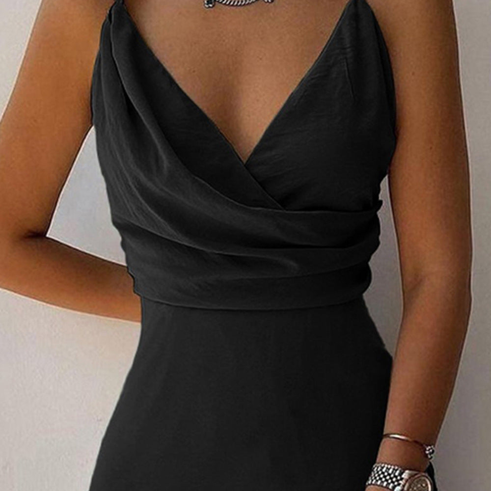 Valenzora | V-neck midi dress with print and slit