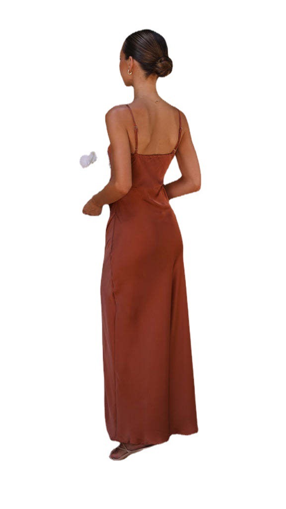 Valenzora | Sommerliches unifarbenes Schlitzkleid für Damen