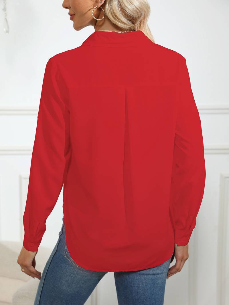 Valenzora | Solid, simple shirt with button placket at the front