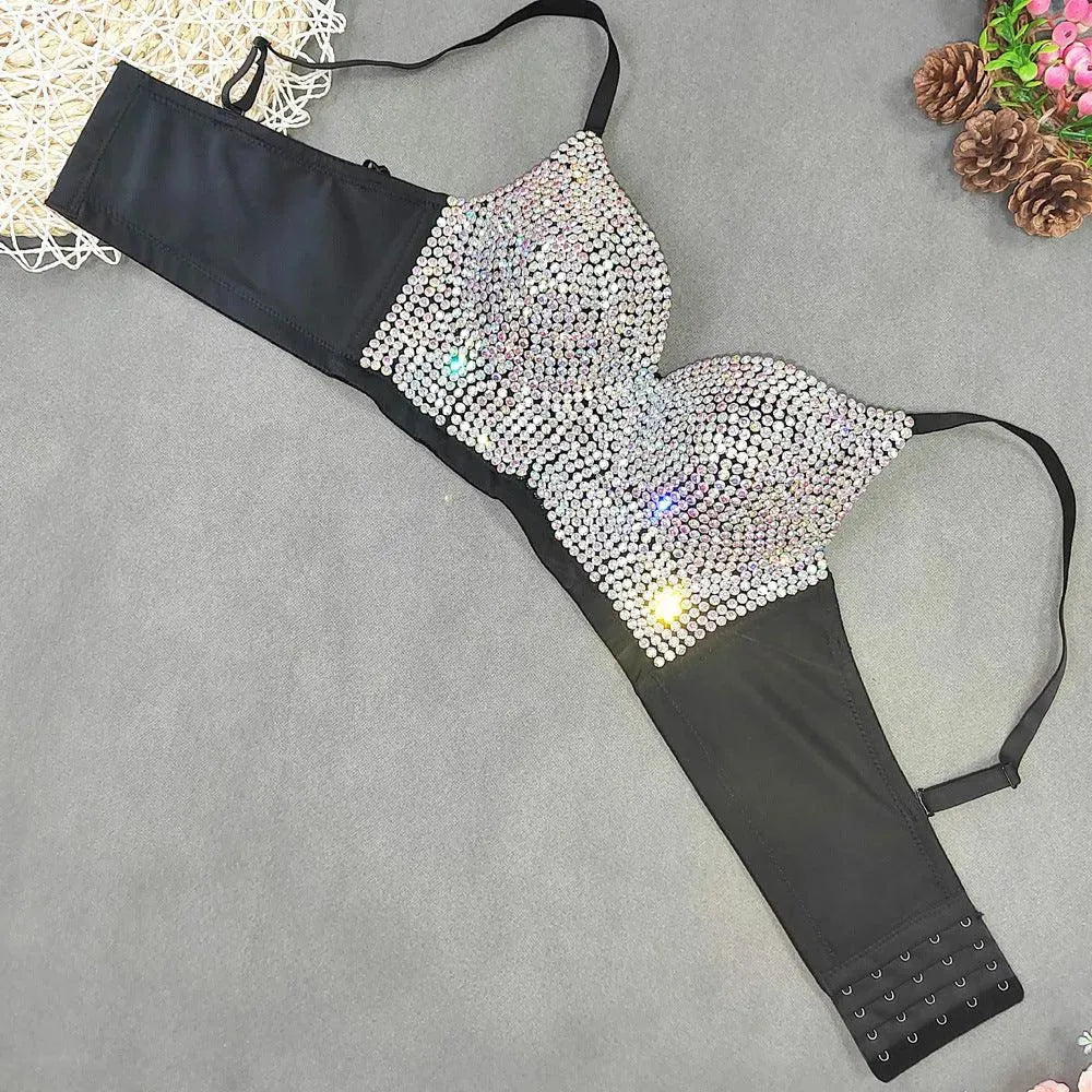 Valenzora | Sexy V-neck bustier-style top with subtle diamonds