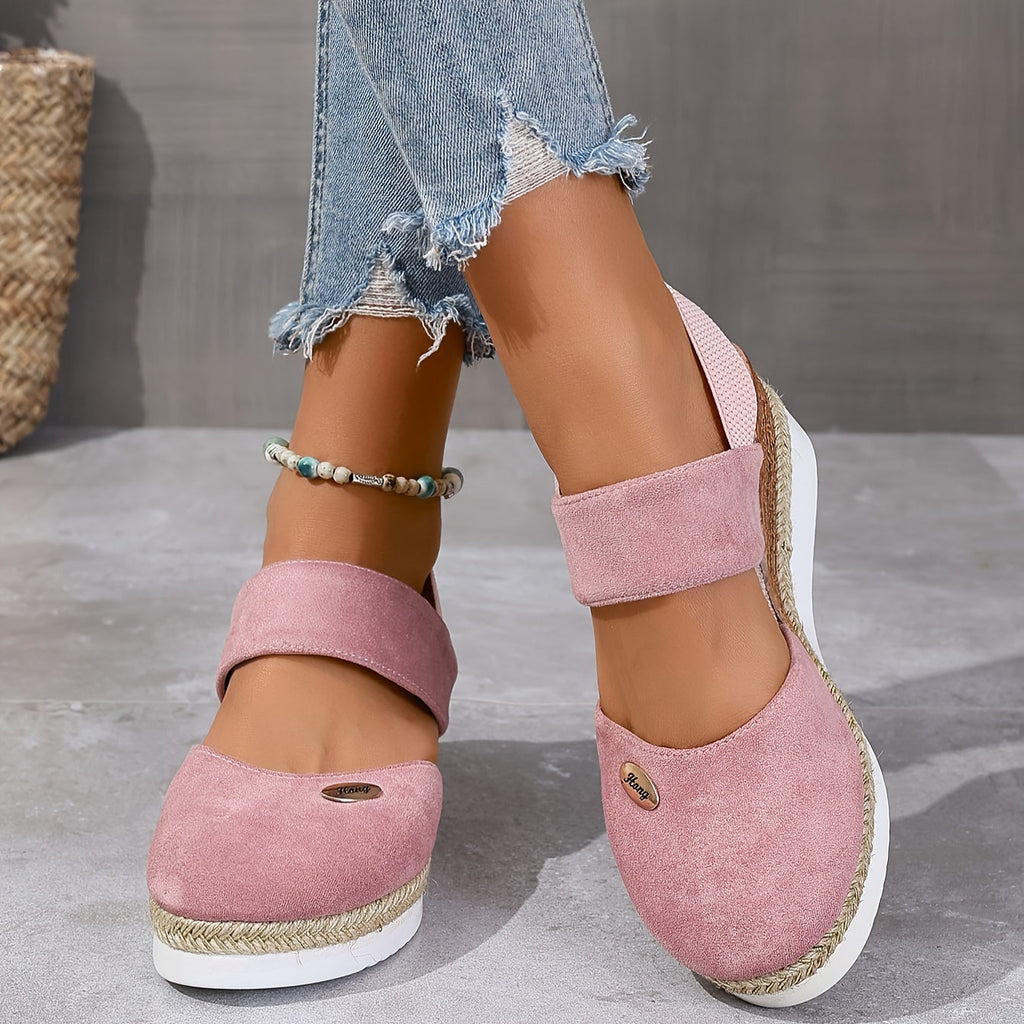 Valenzora | Women's Platform Sandals: Non-slip, Closed Toe, Elastic Strap