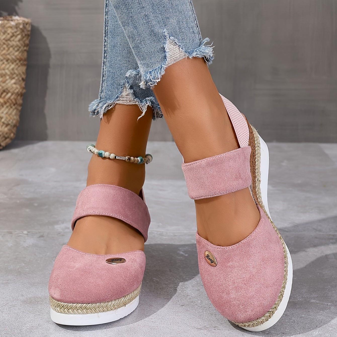 Valenzora | Women's Platform Sandals: Non-slip, Closed Toe, Elastic Strap