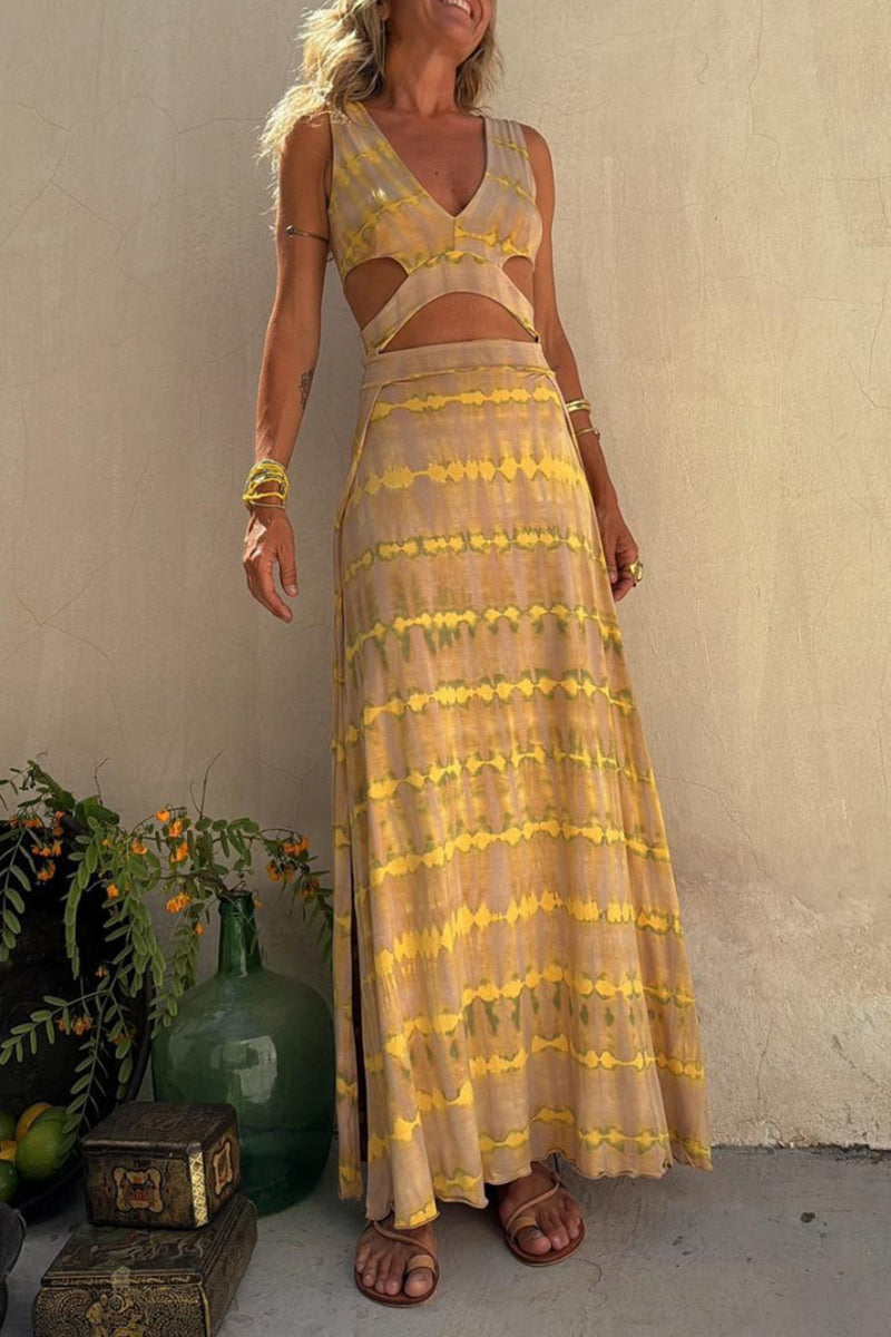 Valenzora | Eleanor Tie-Dye-Kleid Elastisch, modern & stilvoll mit Cut-Out-Design