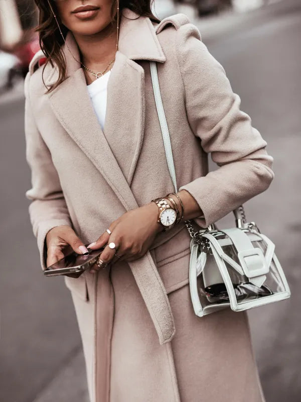 Valenzora | Long coat with V-neck