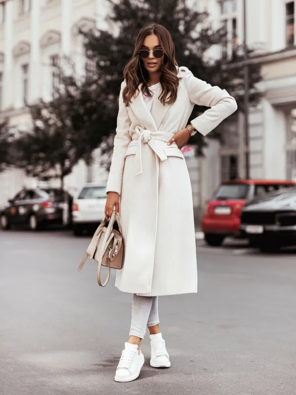 Valenzora | Long coat with V-neck