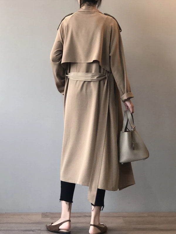 Valenzora | Eleganter langer Trenchcoat-Aktenkoffer mit Gürtel