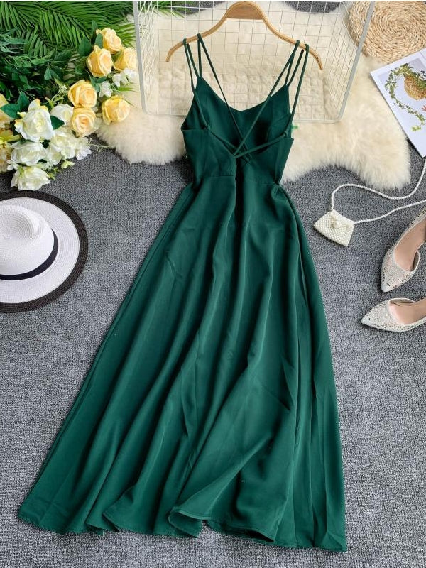 Valenzora | Emerald Green Maxi Dress Cotton Lace Strapless Long Women's Sexy Dress