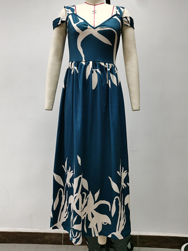 Valenzora | Elegant Off-Shoulder Office Long Dress for Women