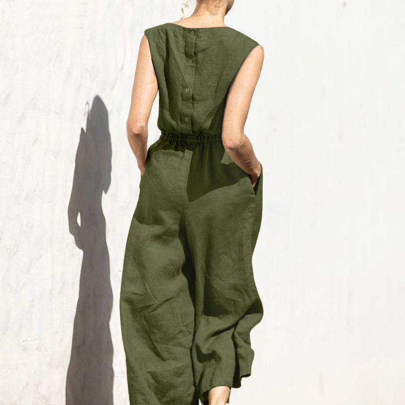 Valenzora | Women's Army Green Summer Office Work Overalls