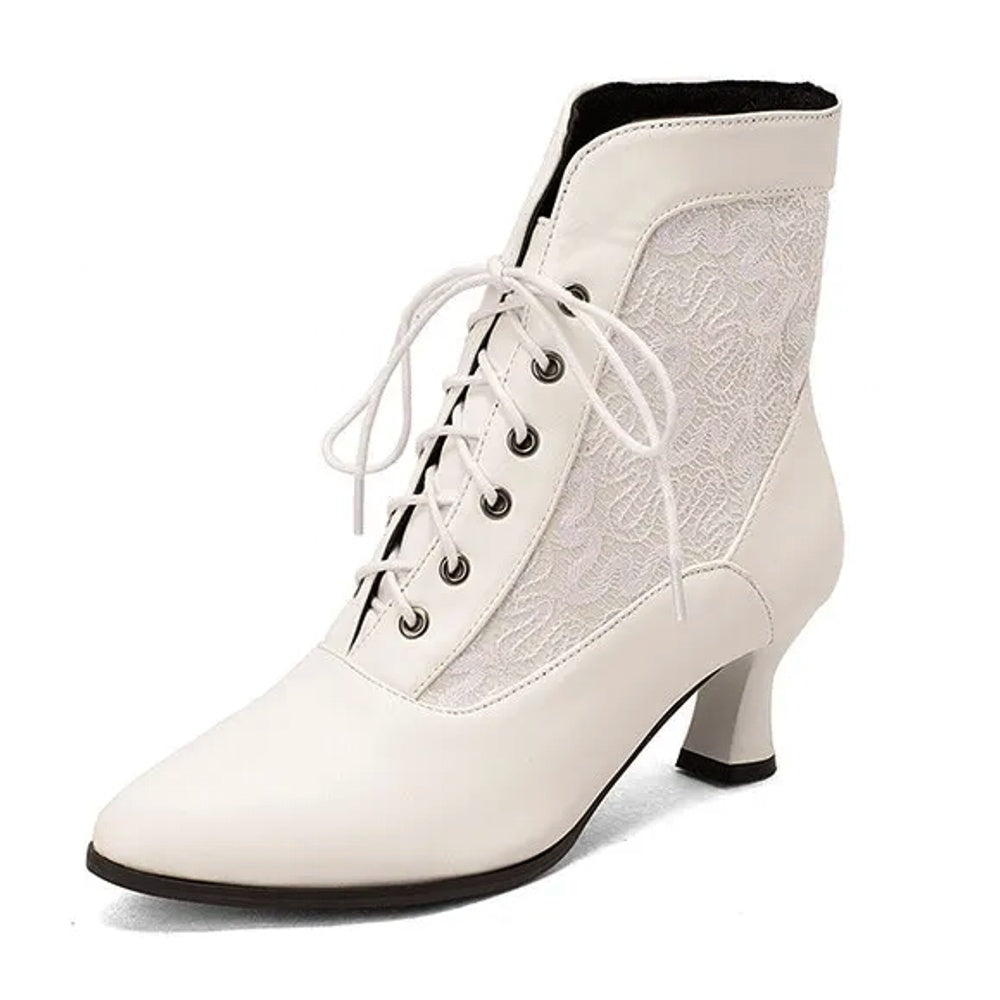 Valenzora | Women's Ankle Boots Leather Lace-up Shoes Modern Shoes