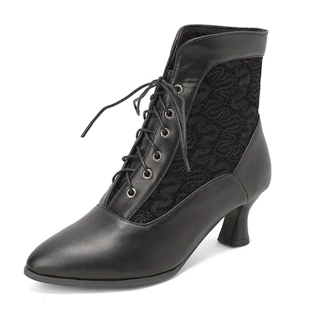 Valenzora | Women's Ankle Boots Leather Lace-up Shoes Modern Shoes