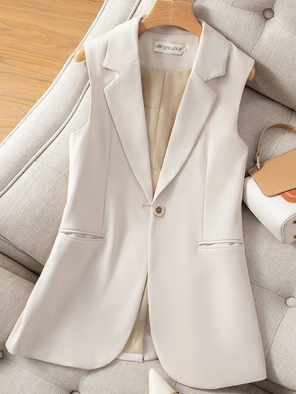 Valenzora | Damen Weste Jacke Ärmelloser Blazer