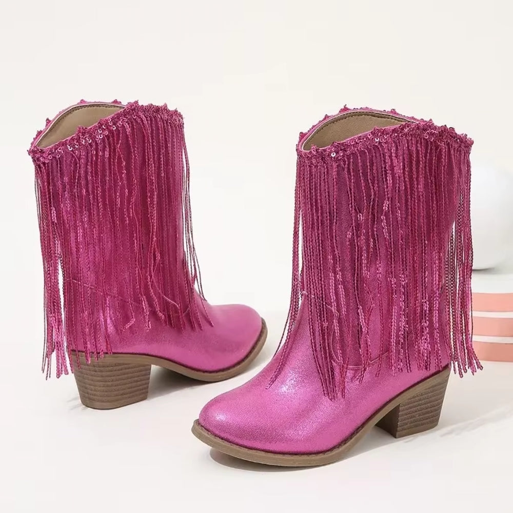 Valenzora | Tupsut Pink Elegant Britannia Prinzessin Kinderstiefel