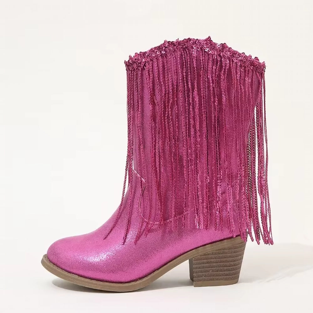 Valenzora | Tupsut Pink Elegant Britannia Prinzessin Kinderstiefel