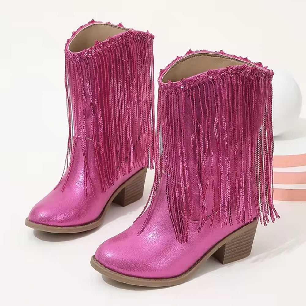 Valenzora | Tupsut Pink Elegant Britannia Prinzessin Kinderstiefel