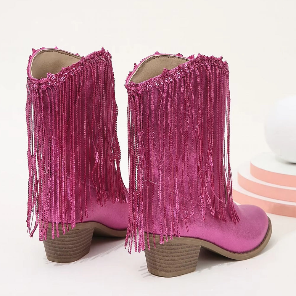 Valenzora | Tupsut Pink Elegant Britannia Prinzessin Kinderstiefel