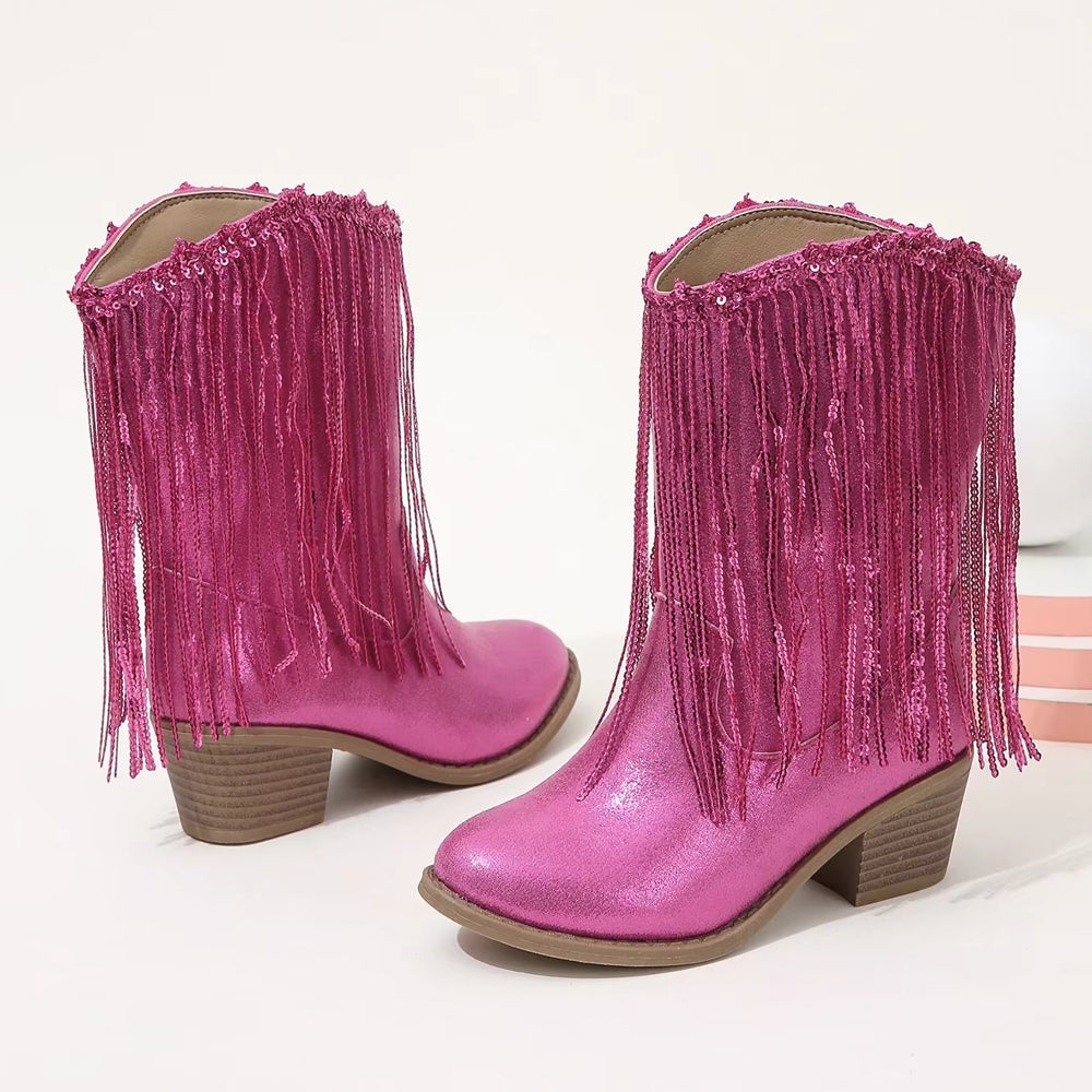 Valenzora | Tupsut Pink Elegant Britannia Prinzessin Kinderstiefel