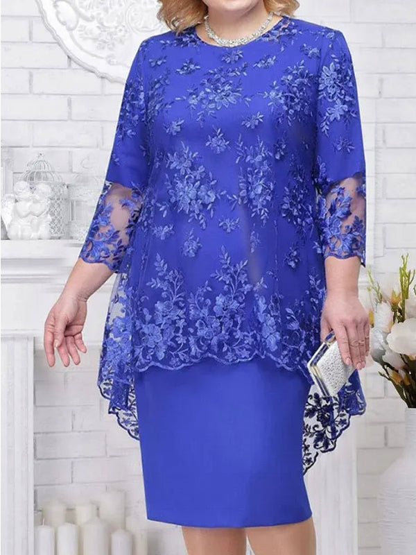 Valenzora | Elegantes Damen-Abendkleid mit 3/4-Spitzenärmeln